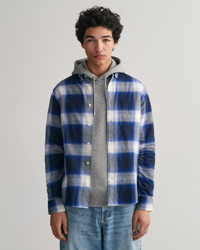 Regular fit flannelskjorte med skyggetern