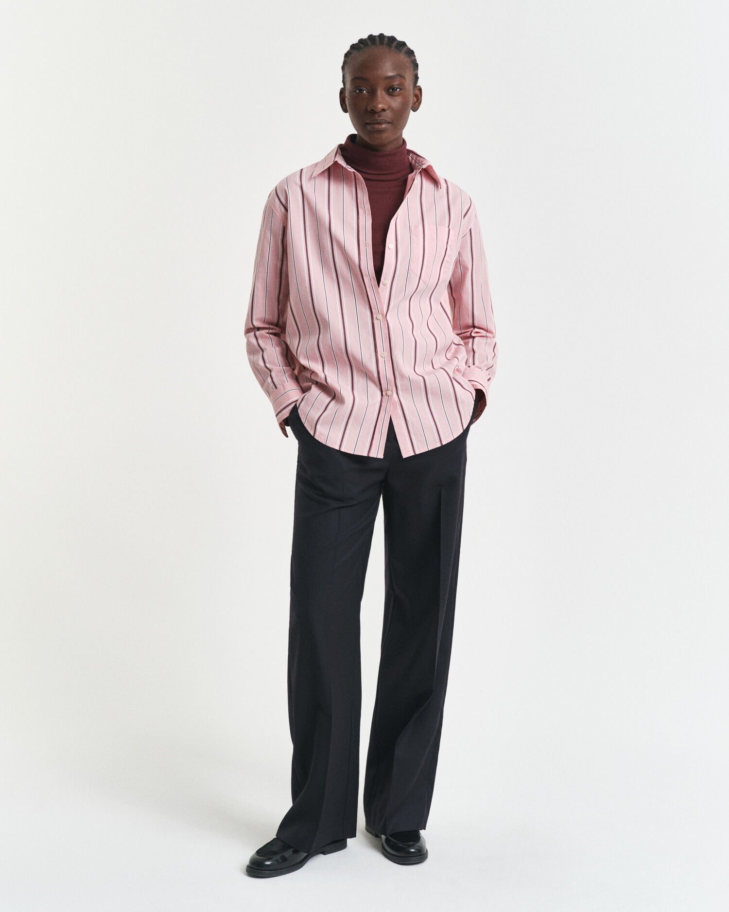 Let top i bomuld med rullekrave