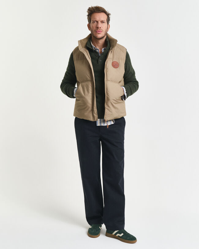 Halvknappet sweater med nister i uldblanding