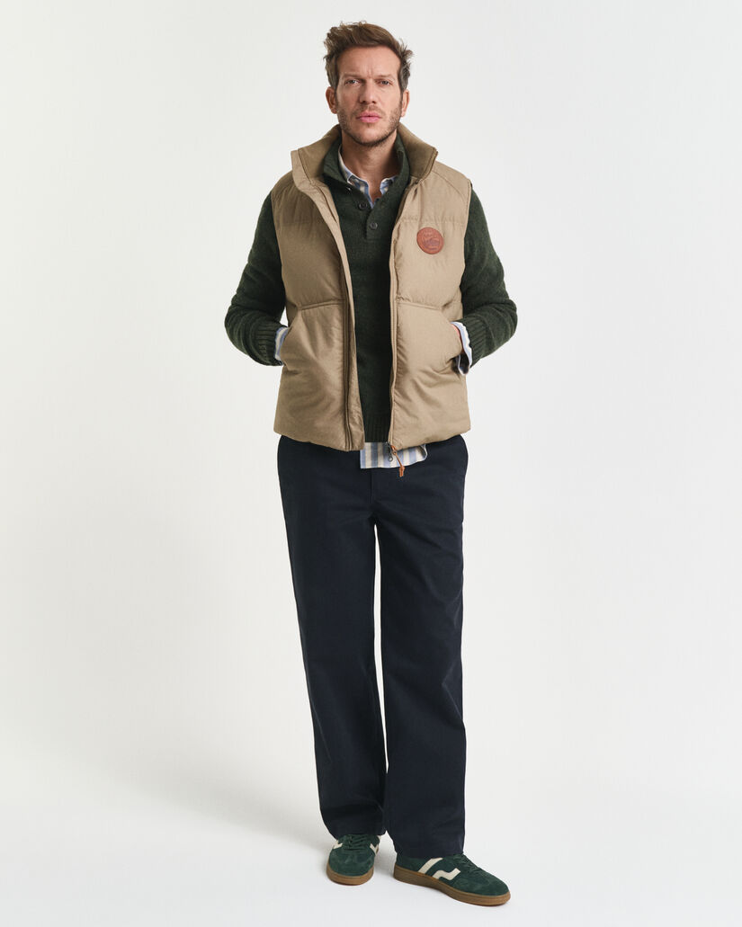 Halvknappet sweater med nister i uldblanding