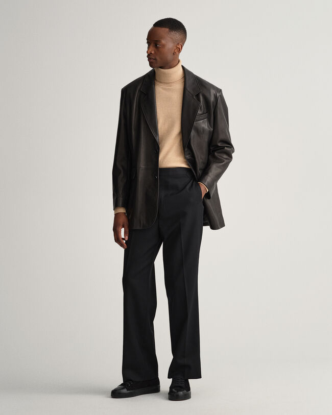 Sweater i bomuld og kashmir med rullekrave