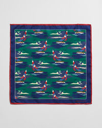 Lommetørklæde af silke med sejlads-tryk