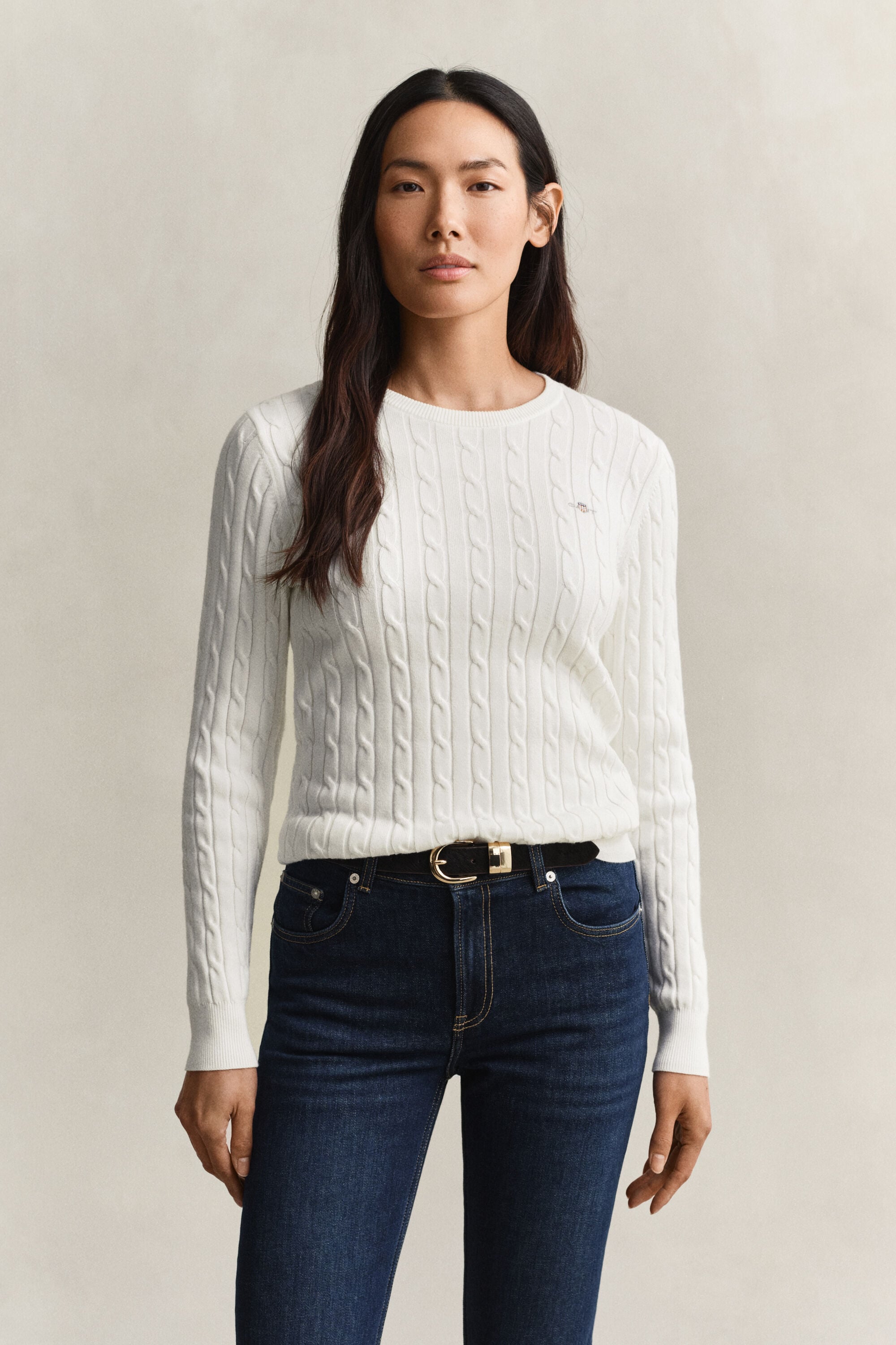 Classic sweater med kabelstrik
