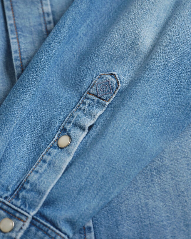 Wrangler x GANT Relaxed fit Western skjorte i denim