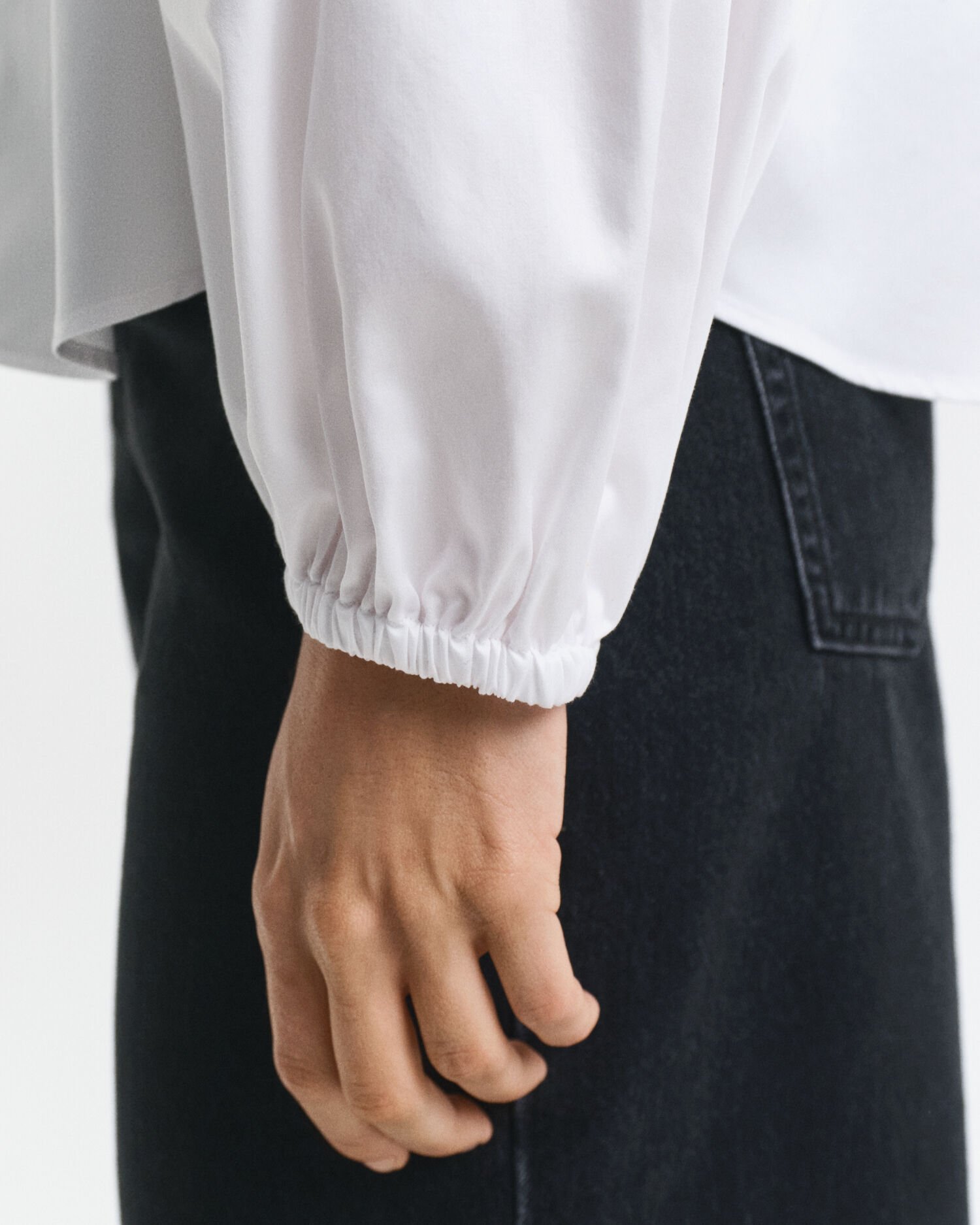 Bluse af bomuldssatin