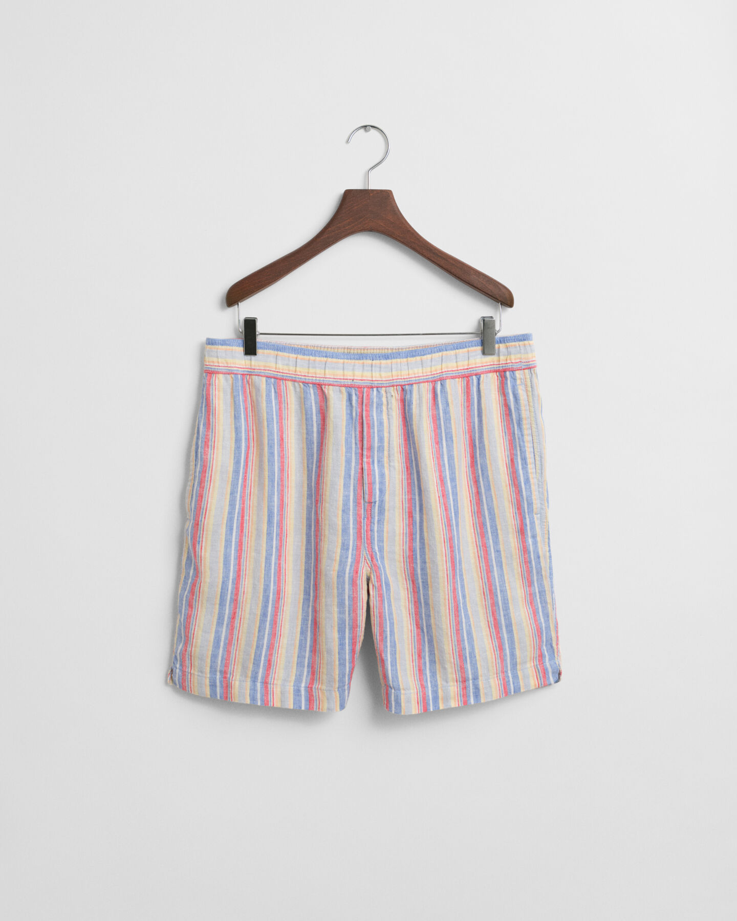 Regular fit flerstribede hørshorts