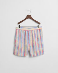 Regular fit flerstribede hørshorts