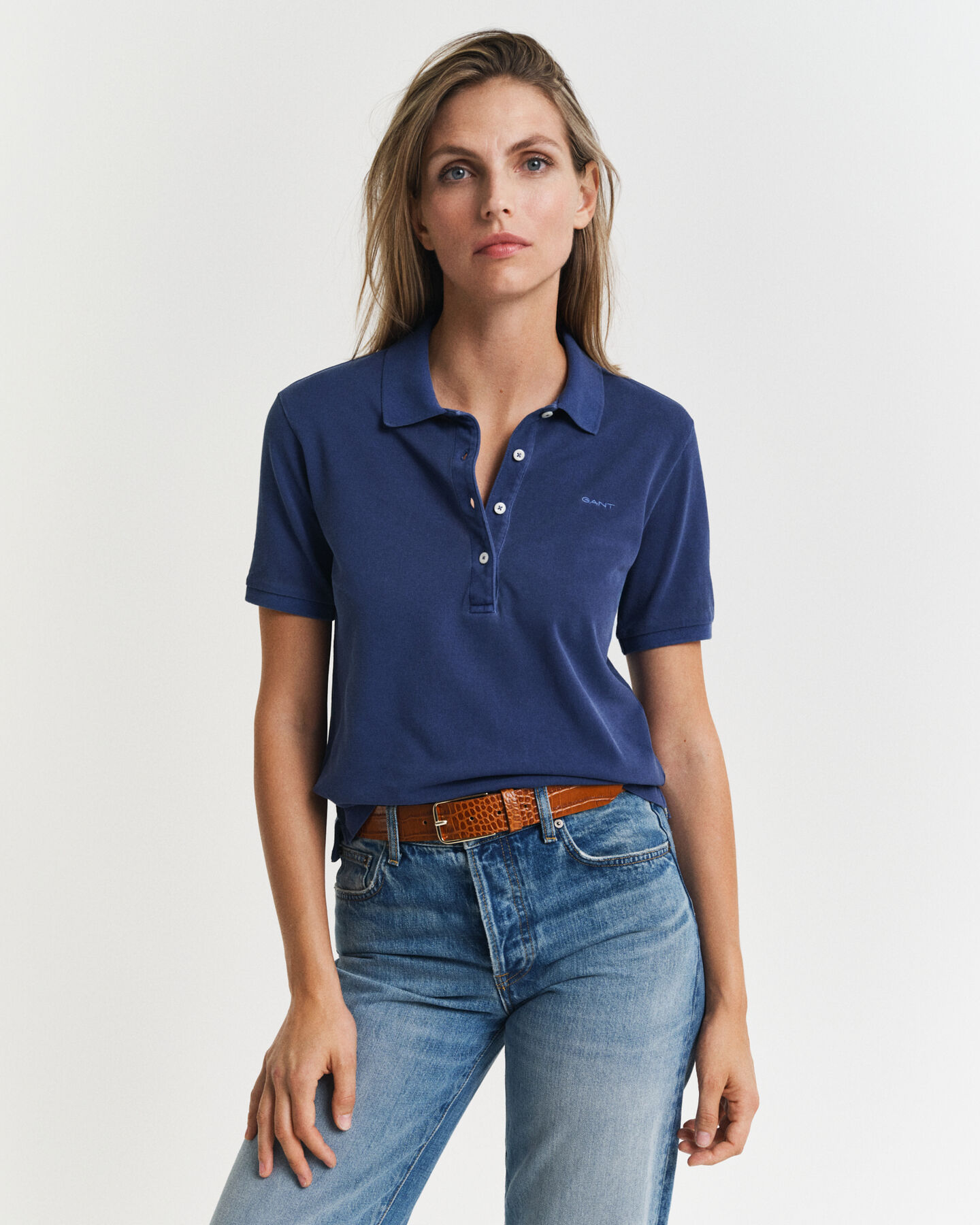 Sunfaded piqu&eacute; poloskjorte