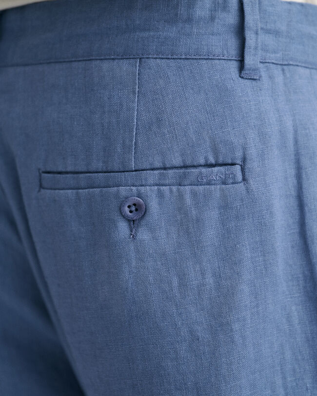 Relaxed fit hørbukser med løbesnor