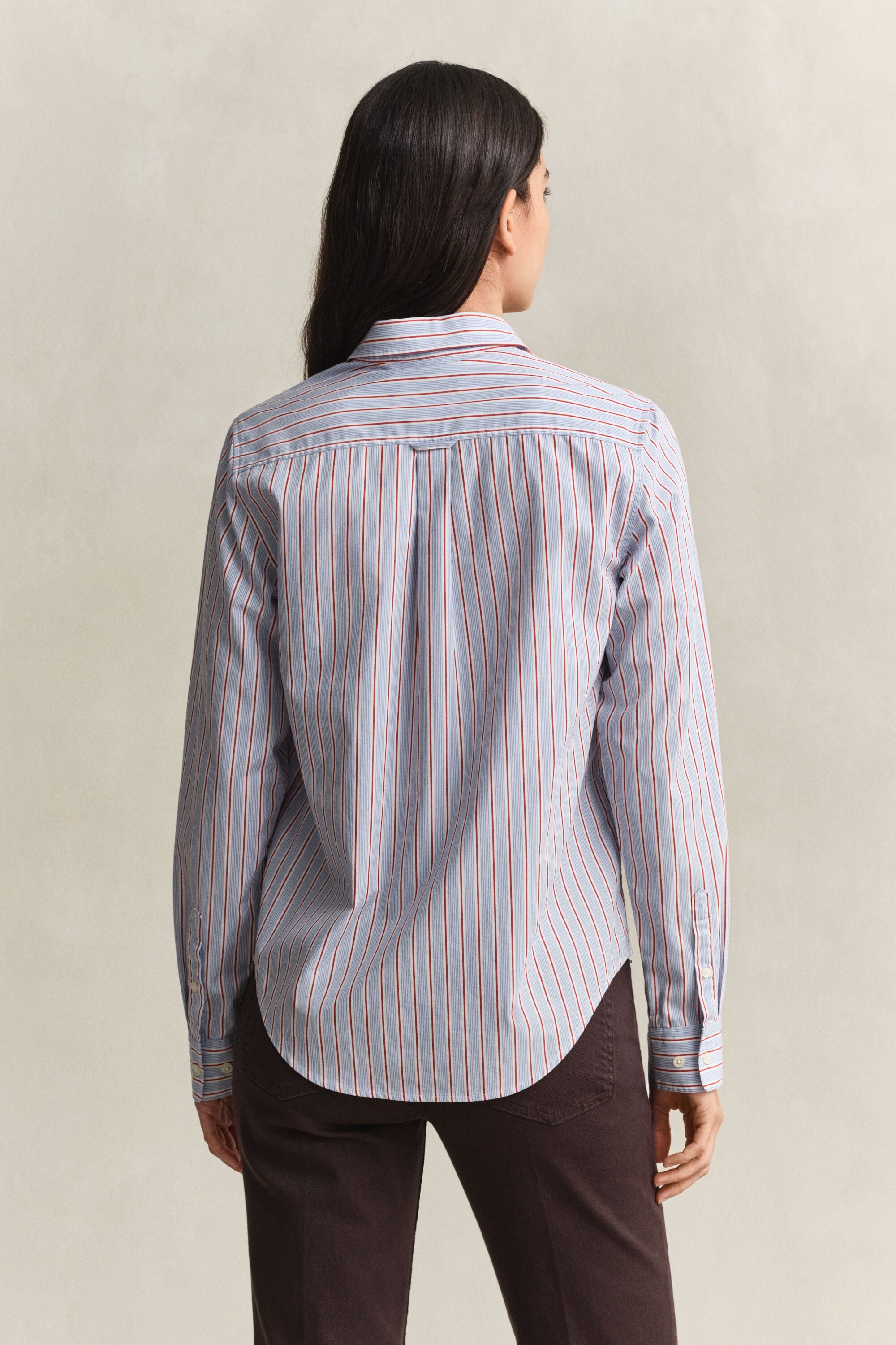 Regular fit stribet klassisk poplin-skjorte
