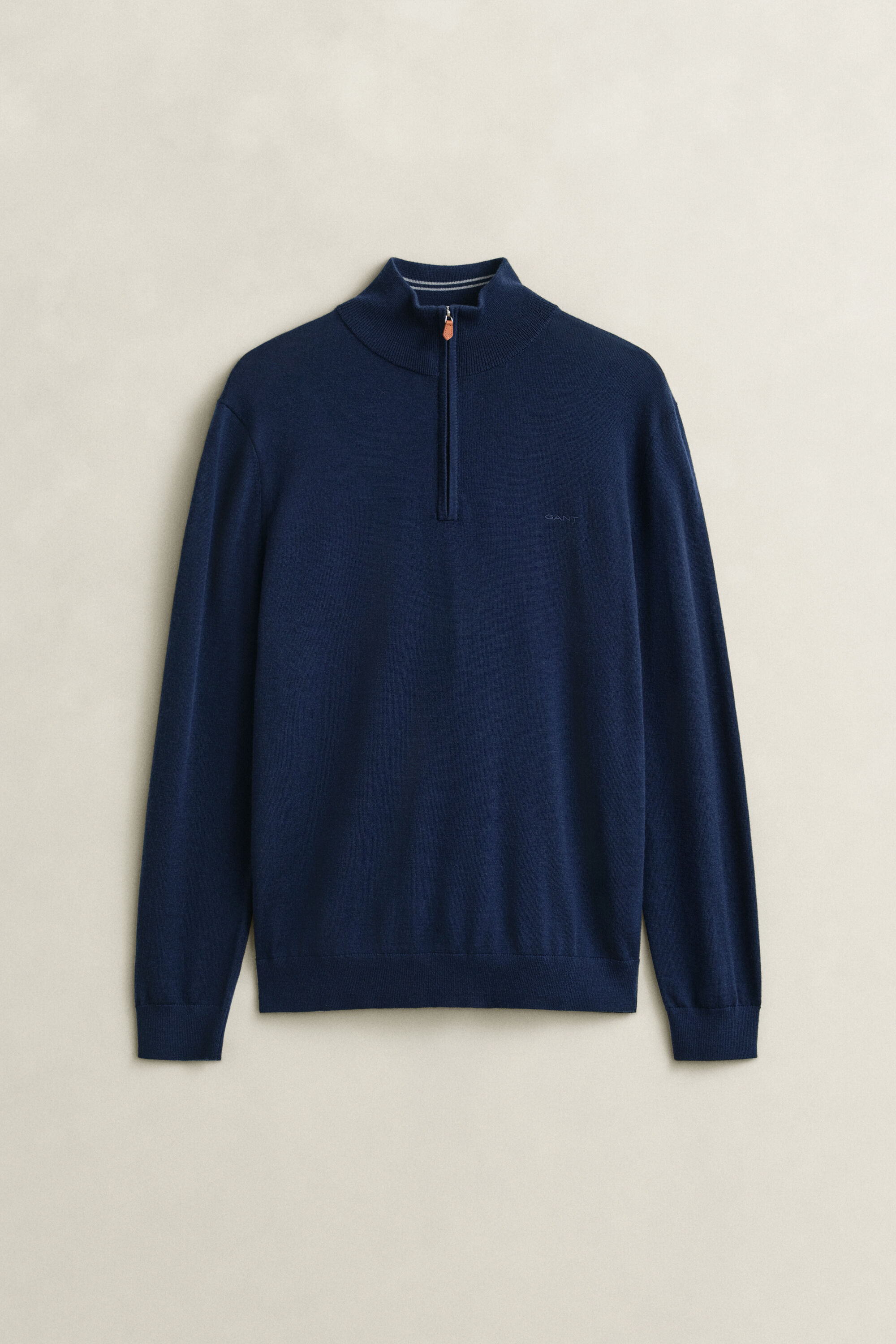 Sweater i merinould med halv lynlås