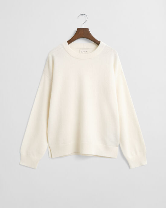 Crewneck sweater i ekstra fin lammeuld