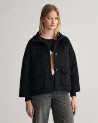 Kort jakke af uldblanding