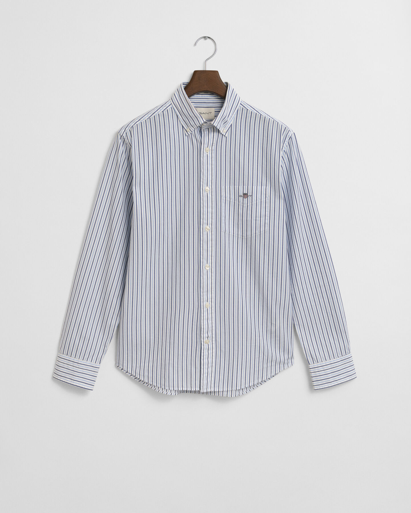 Regular fit stribet klassisk poplin-skjorte