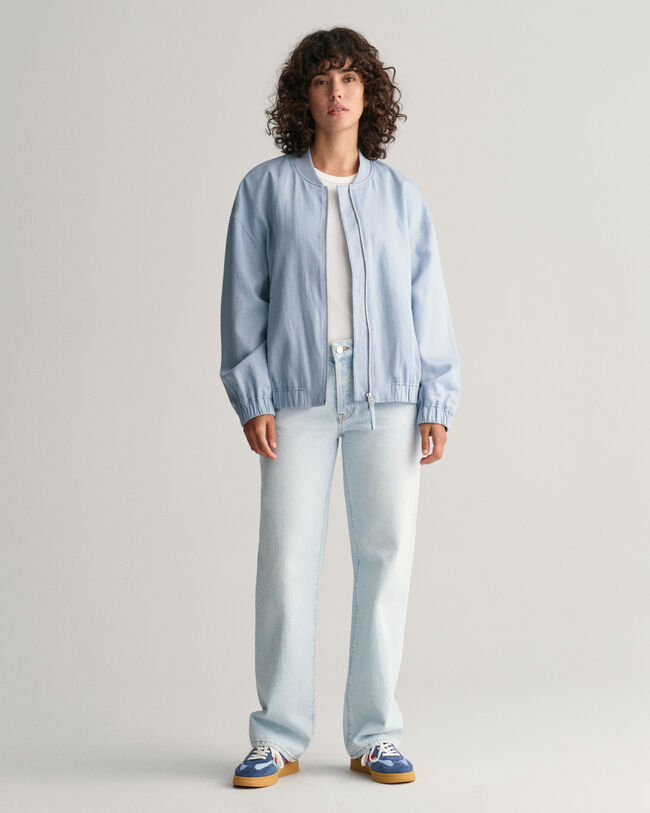 Bomberjakke i hørblanding