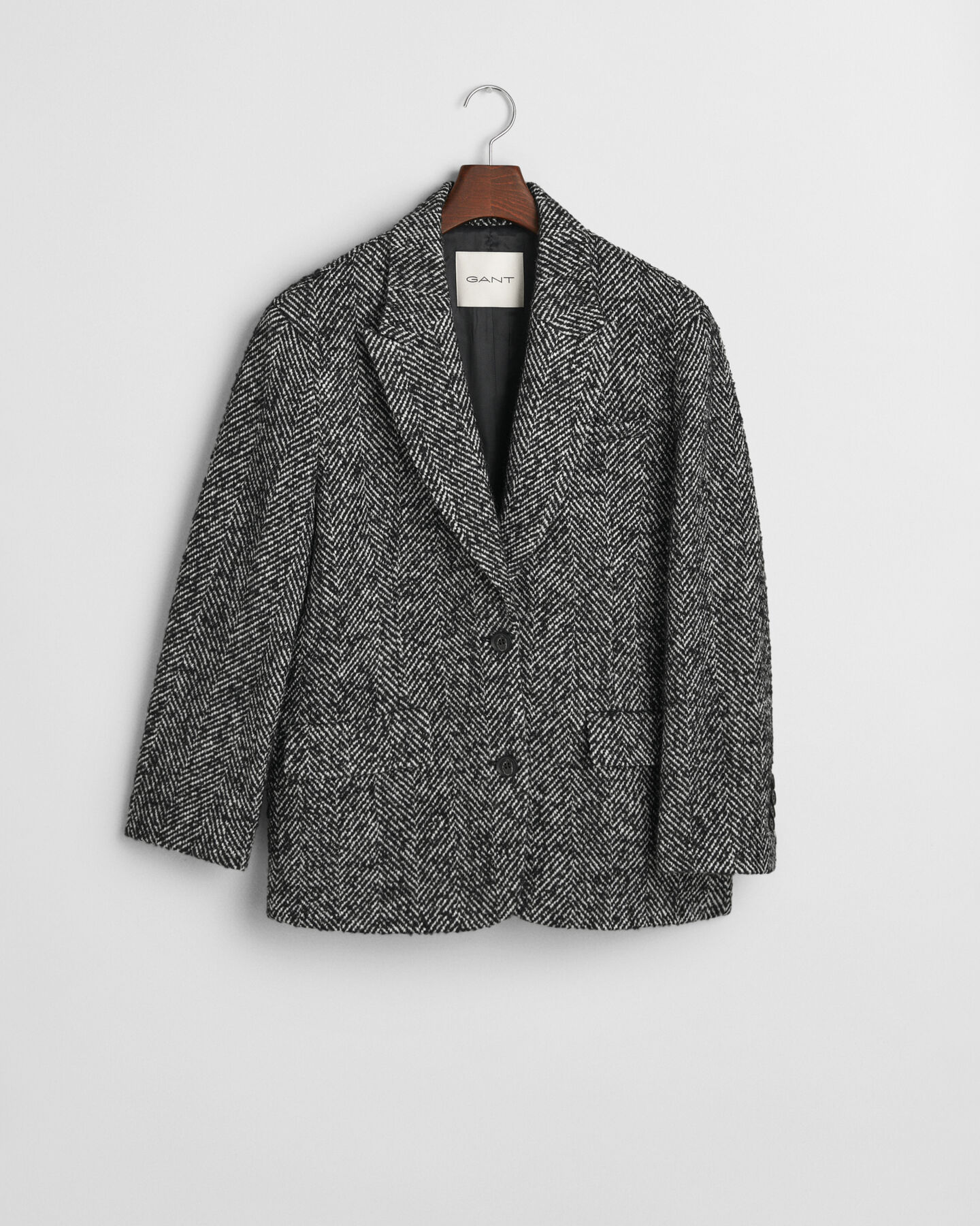 Relaxed fit sildebensmønstret blazer