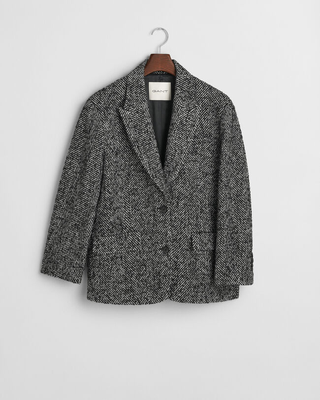 Relaxed fit sildebensmønstret blazer