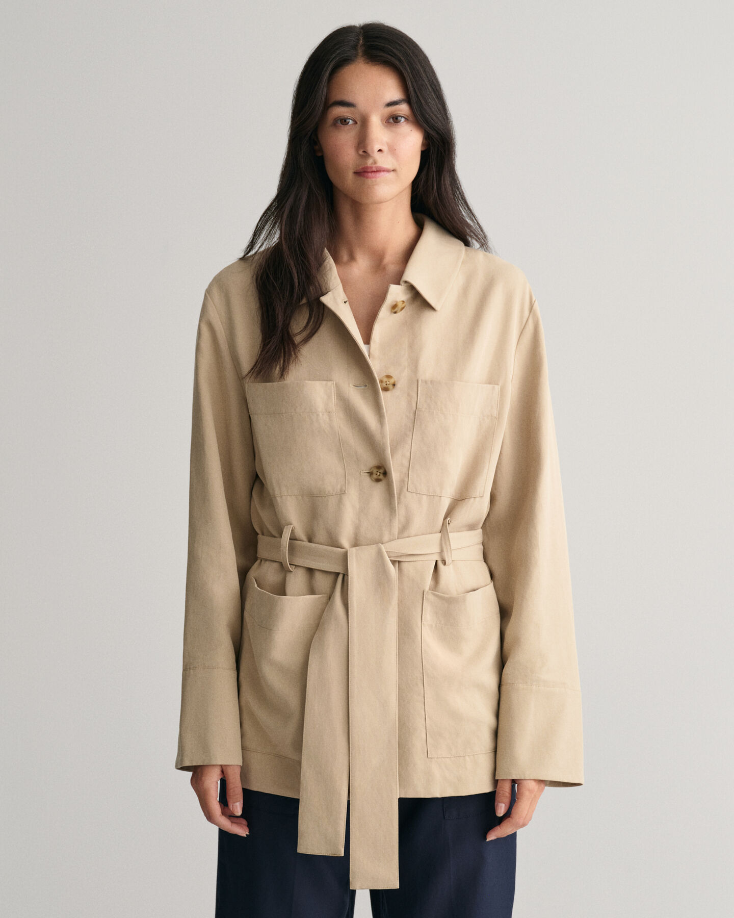 Regular fit blazerjakke med bælte