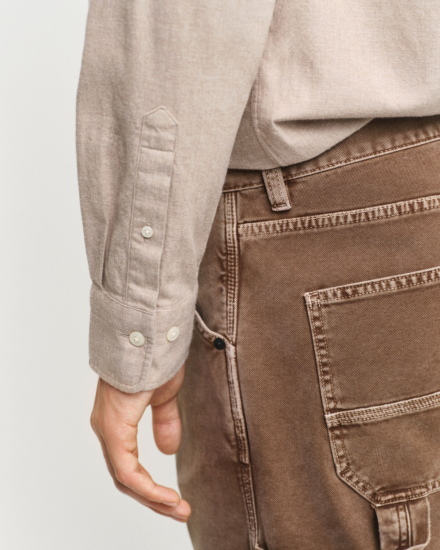 Regular fit melange-flannelskjorte