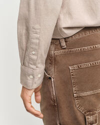 Regular fit melange-flannelskjorte