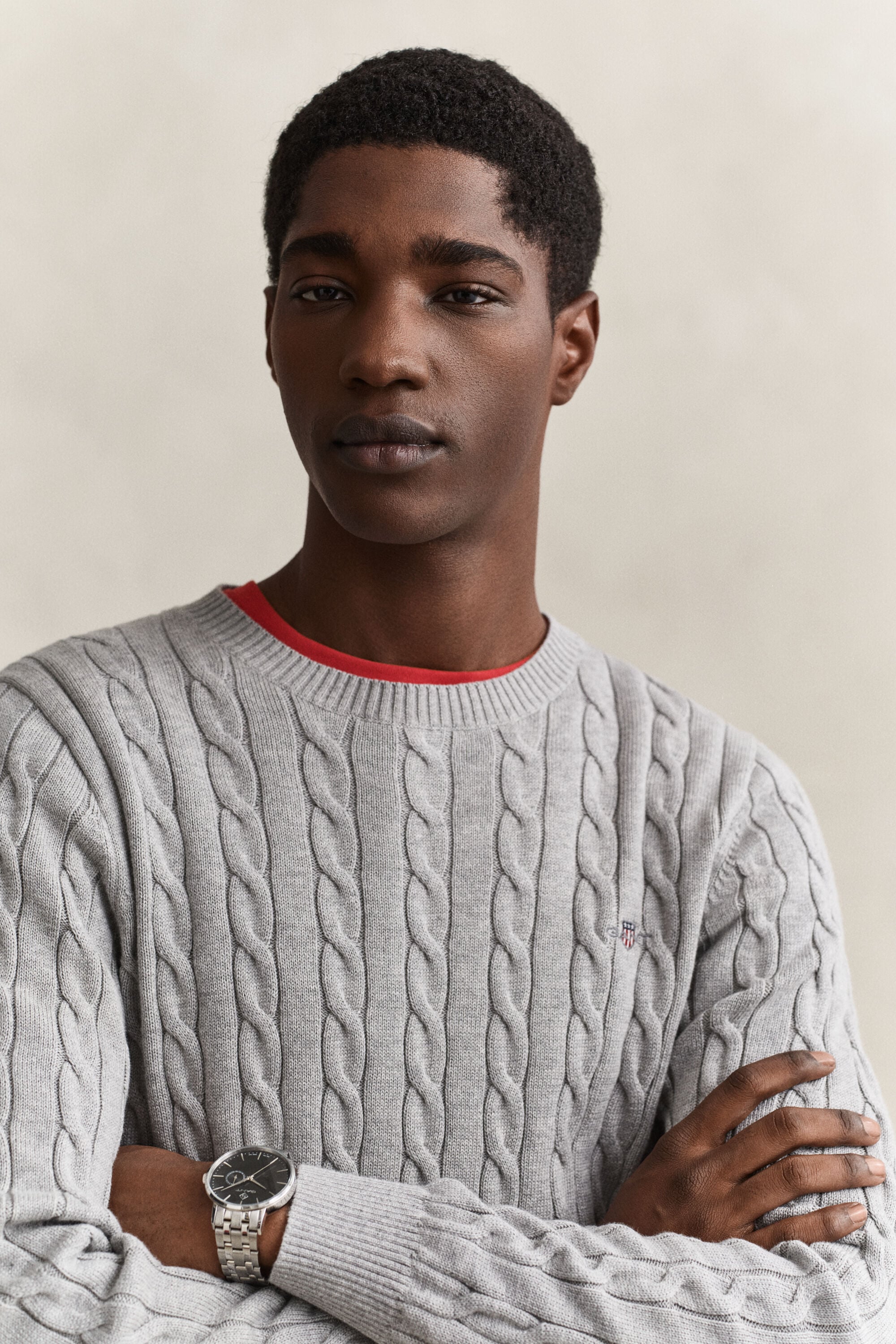 Classic sweater med kabelstrik