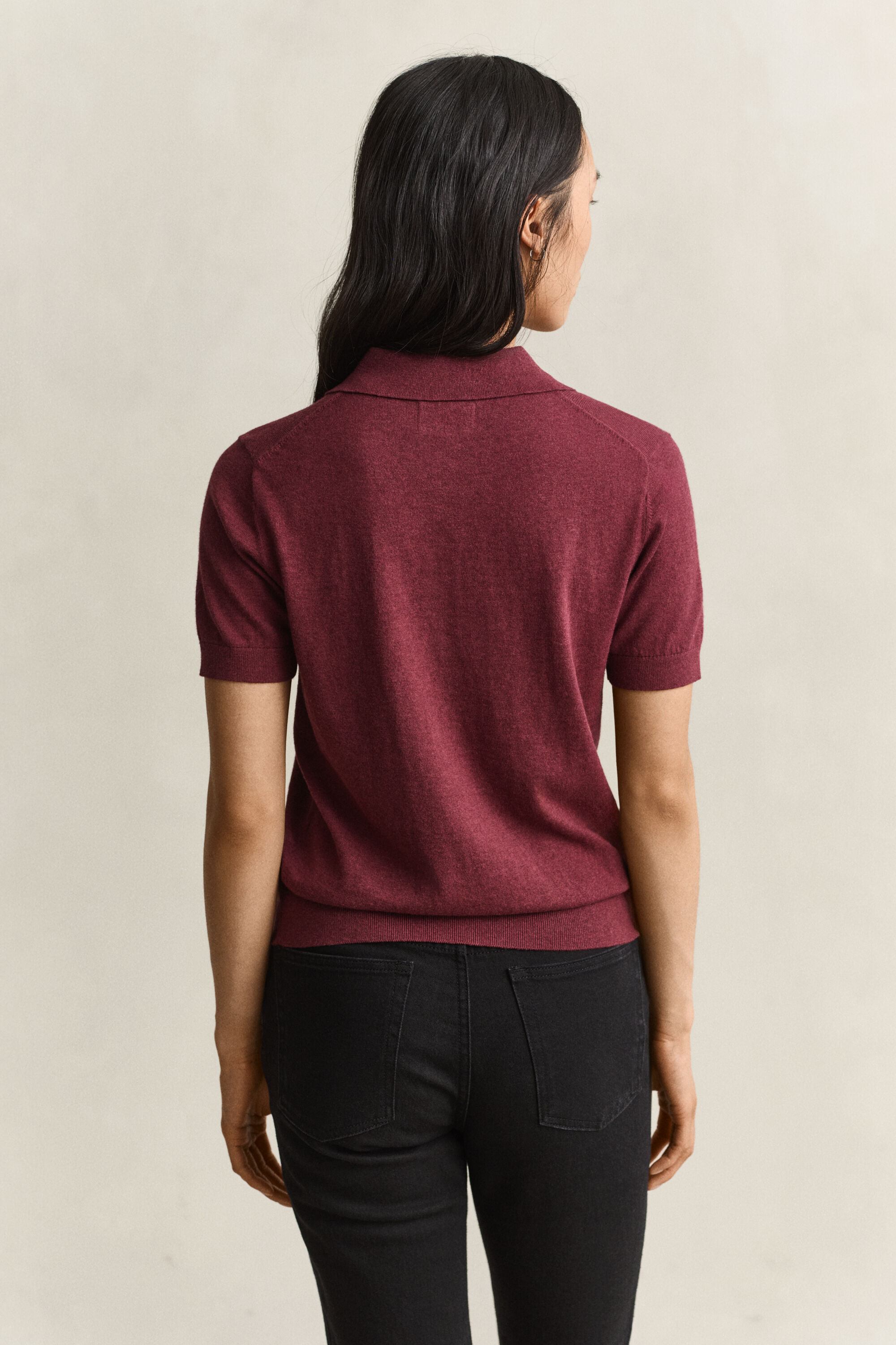 Let strikket polosweater