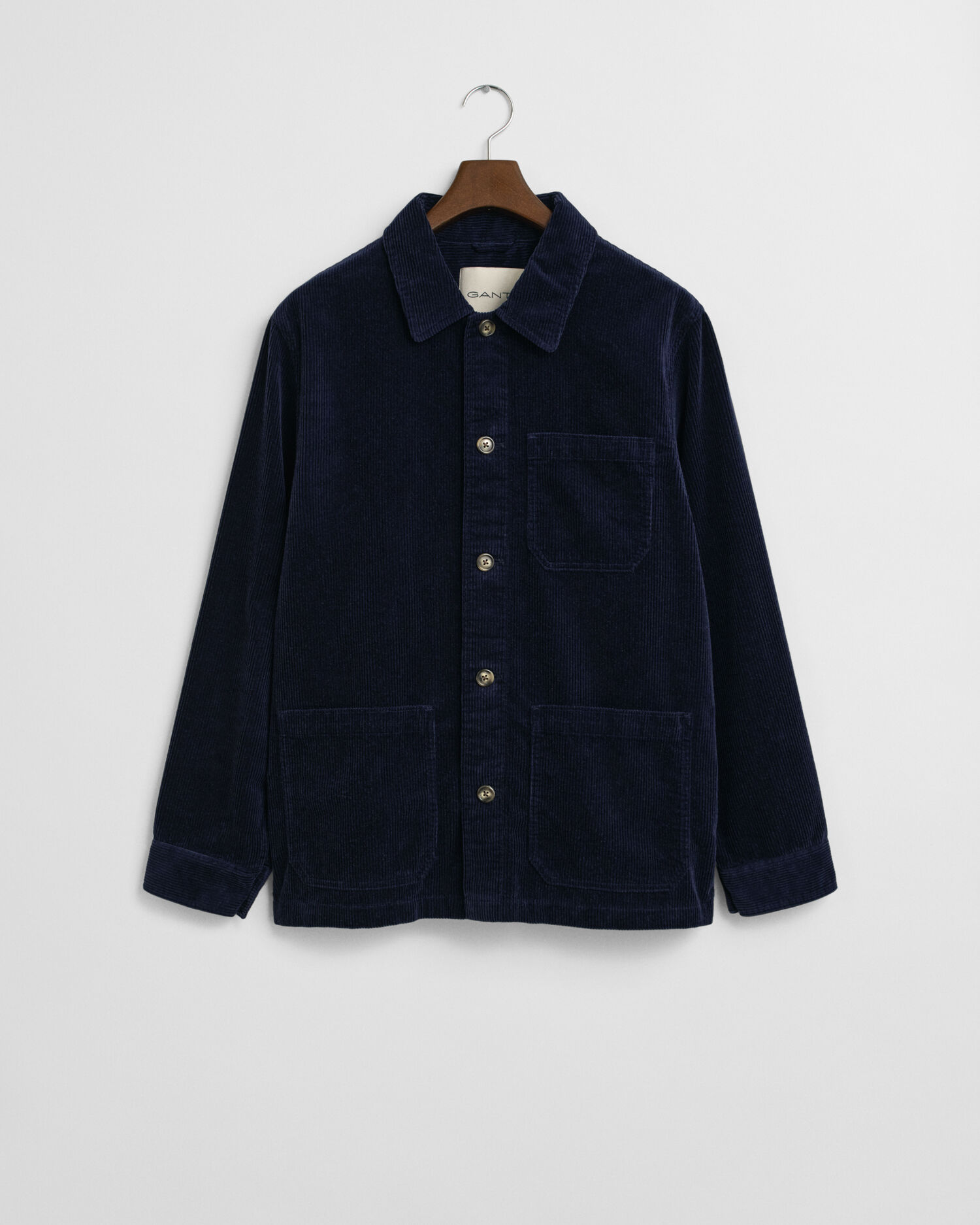 Regular fit overskjorte af jernbanefløjl