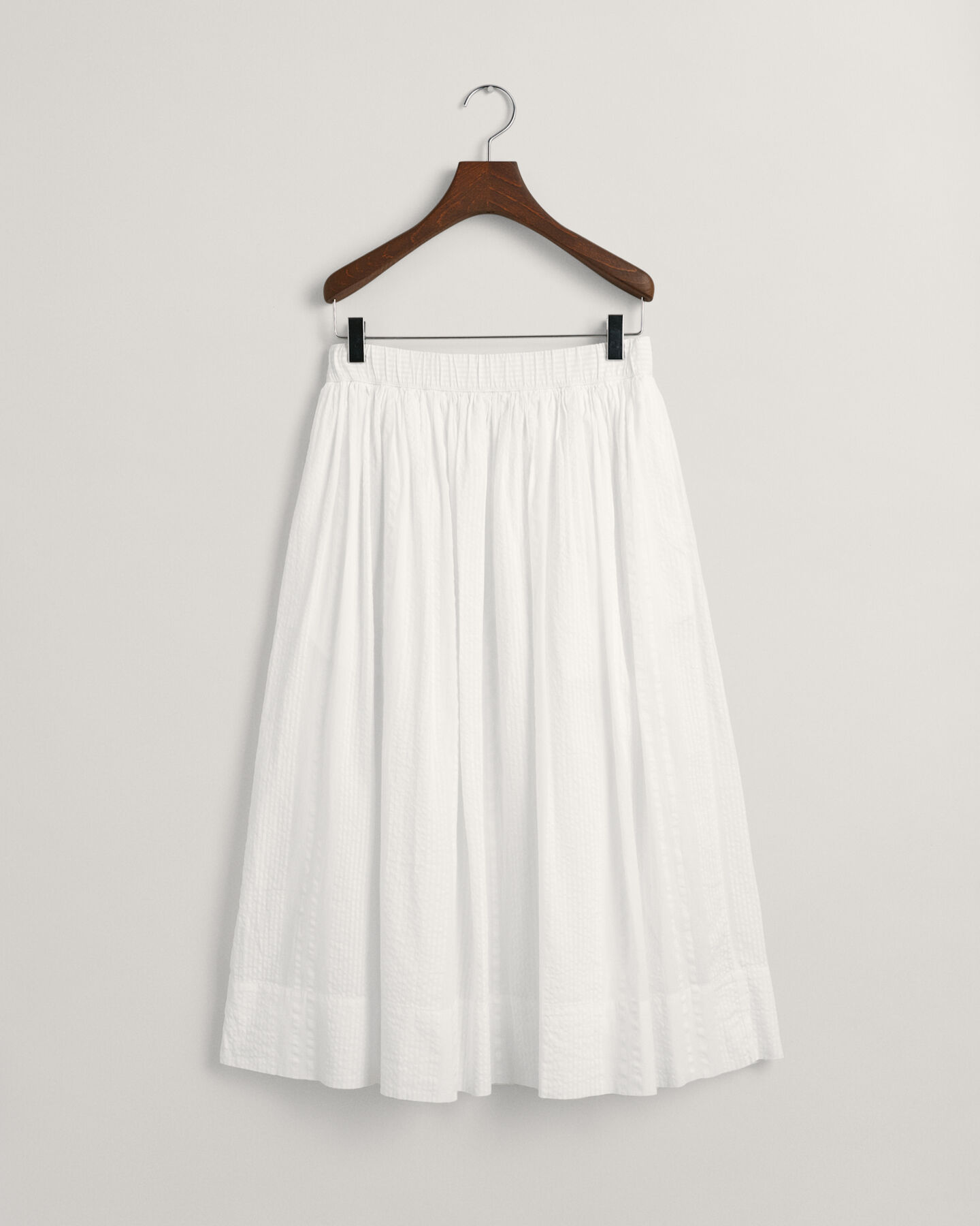 Seersucker-stribet pull-on nederdel