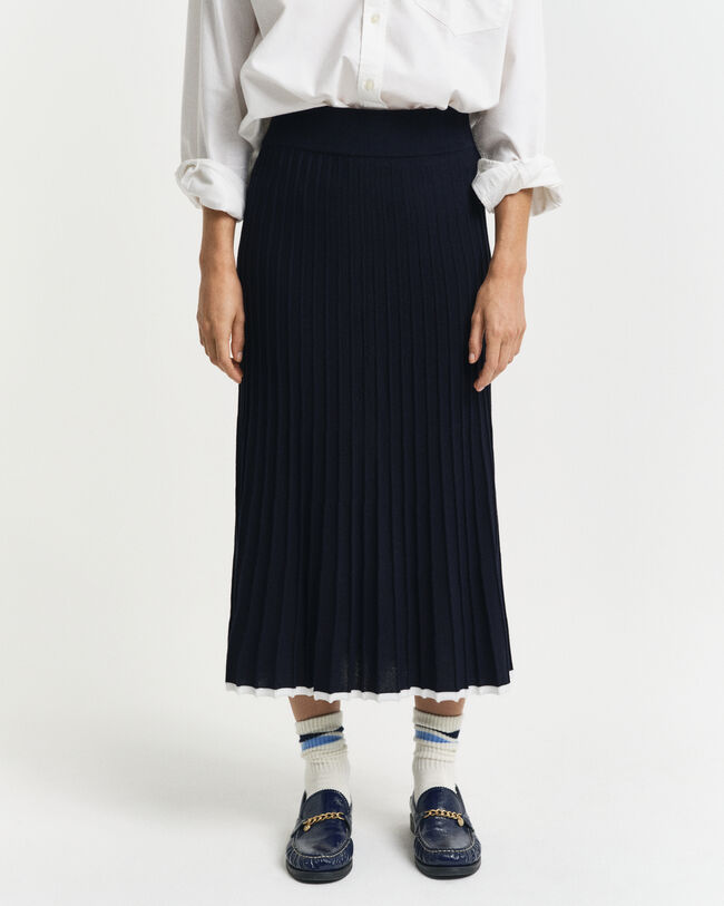 Strikket viskosenederdel