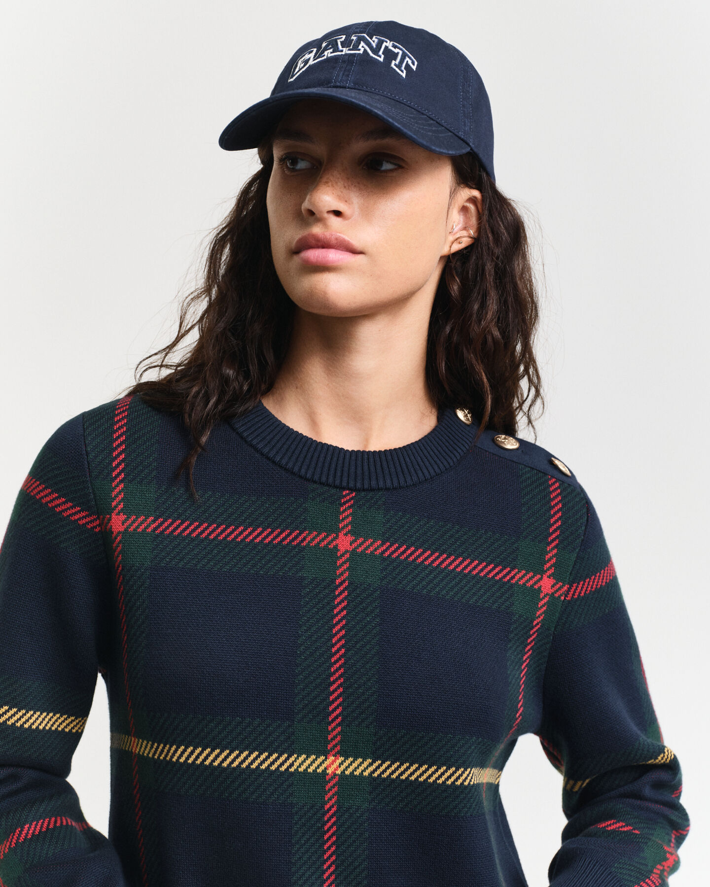 Ternet kjole med crewneck