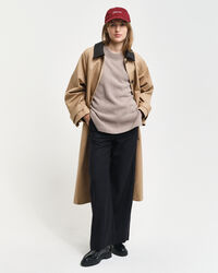 Crewneck sweater med sildebensm&oslash;nstrede detaljer