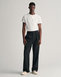 Nålestribede jakkesæt-bukser med læg