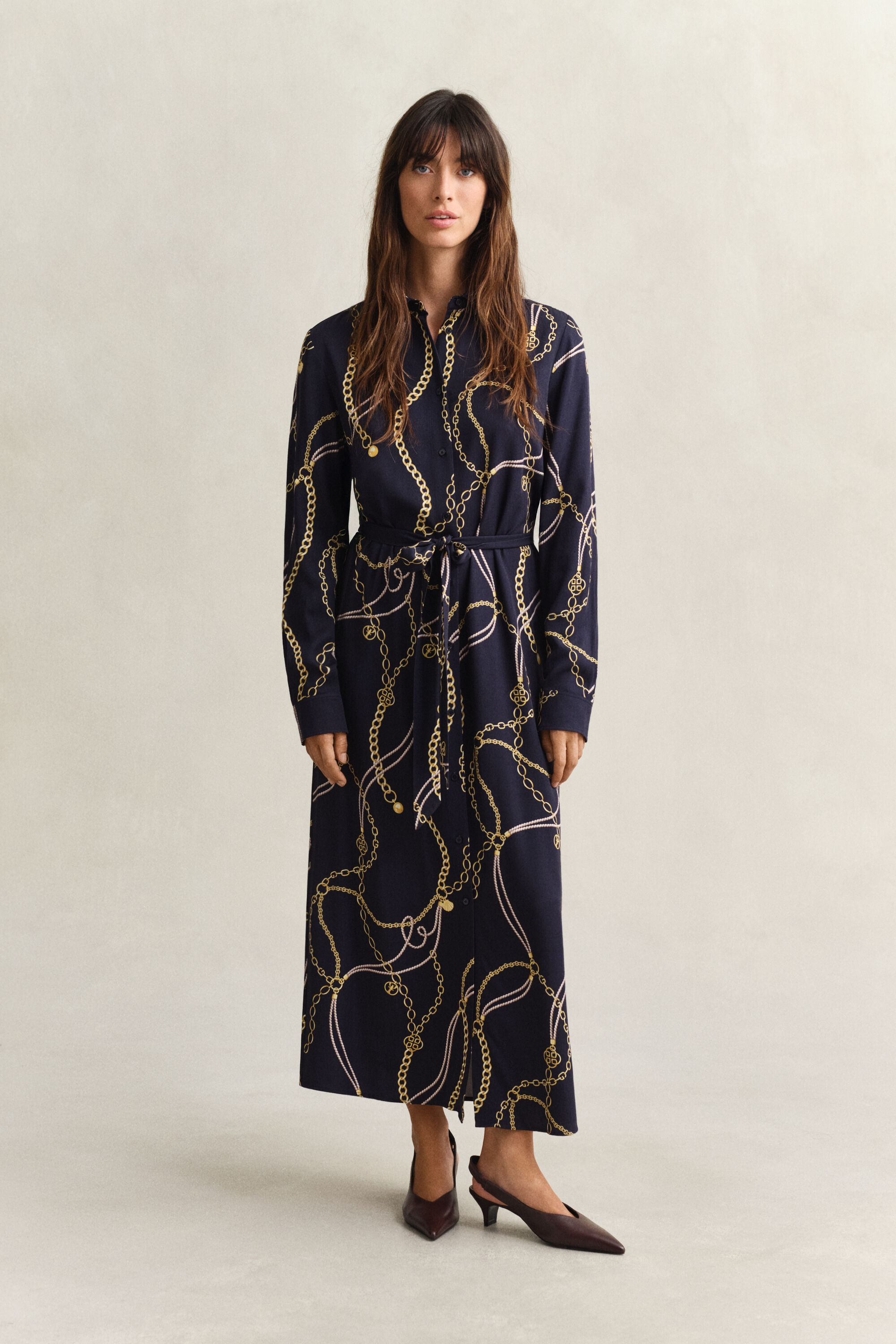 Skjortekjole med tryk