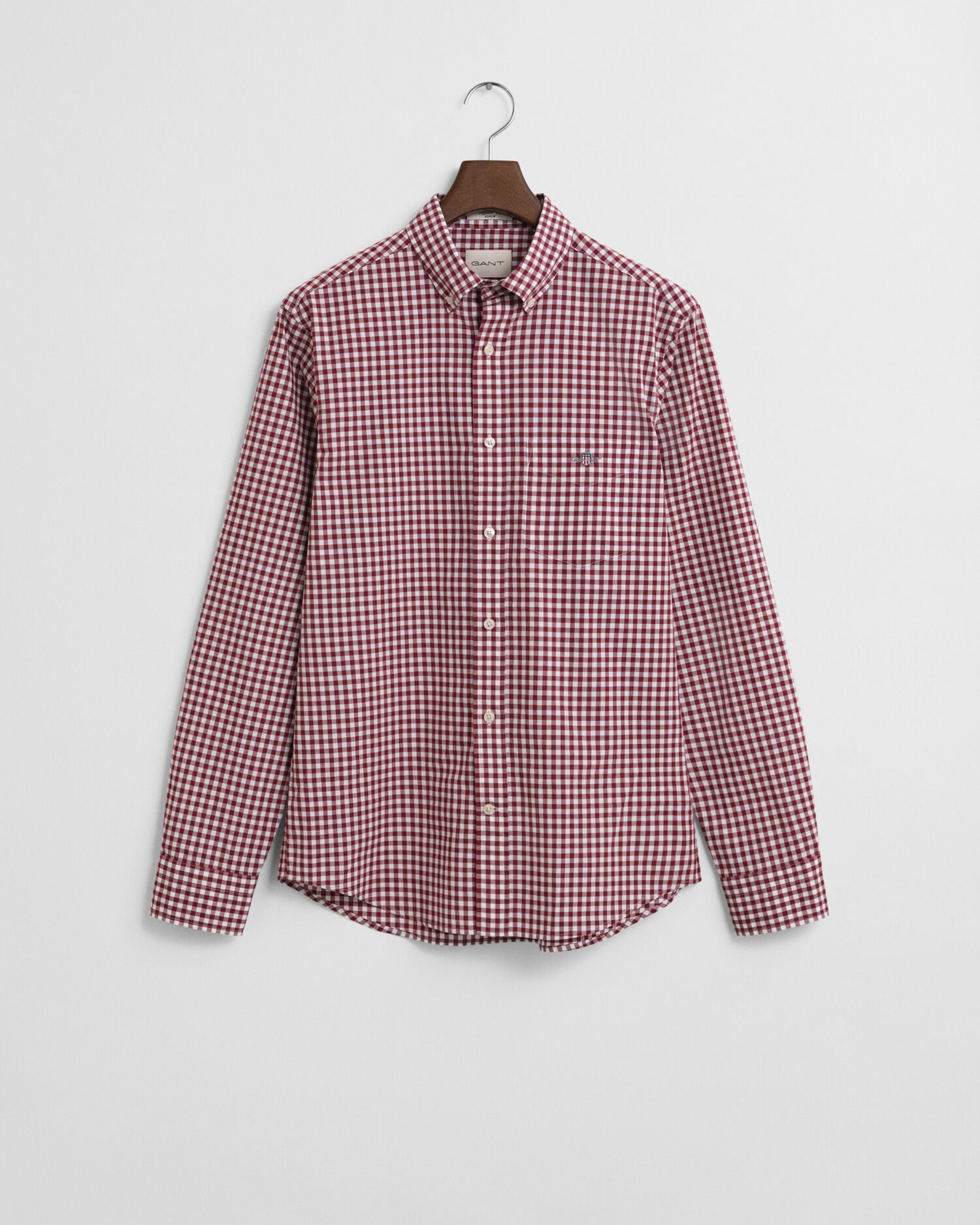 Regular fit klassisk gingham poplin-skjorte