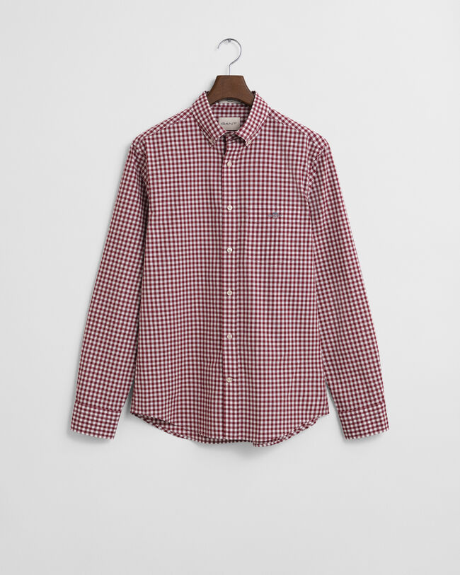 Regular fit klassisk gingham poplin-skjorte