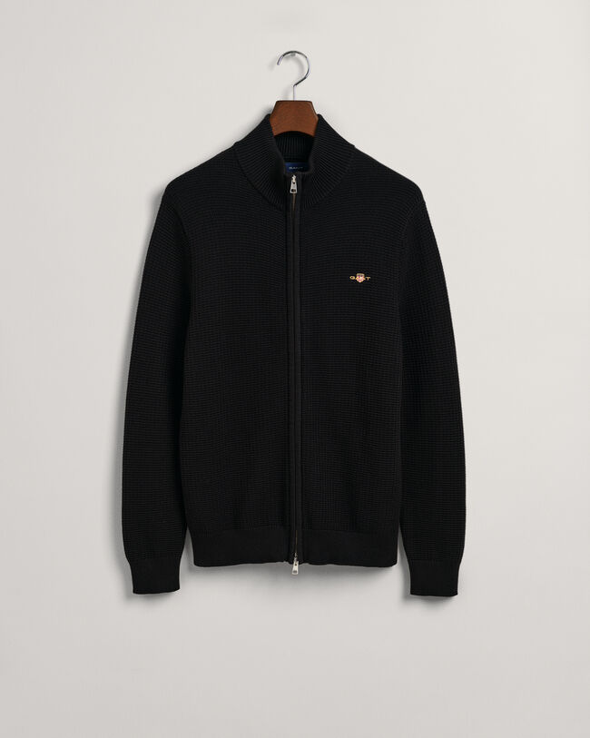 Tekstureret cardigan af bomuld