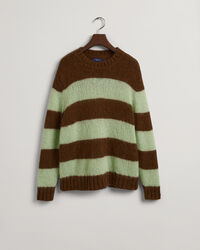 Mohair crewneck sweater med striber