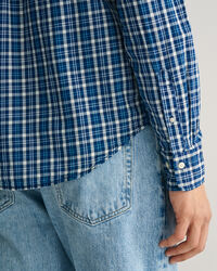 Regular fit indigo madras skjorte