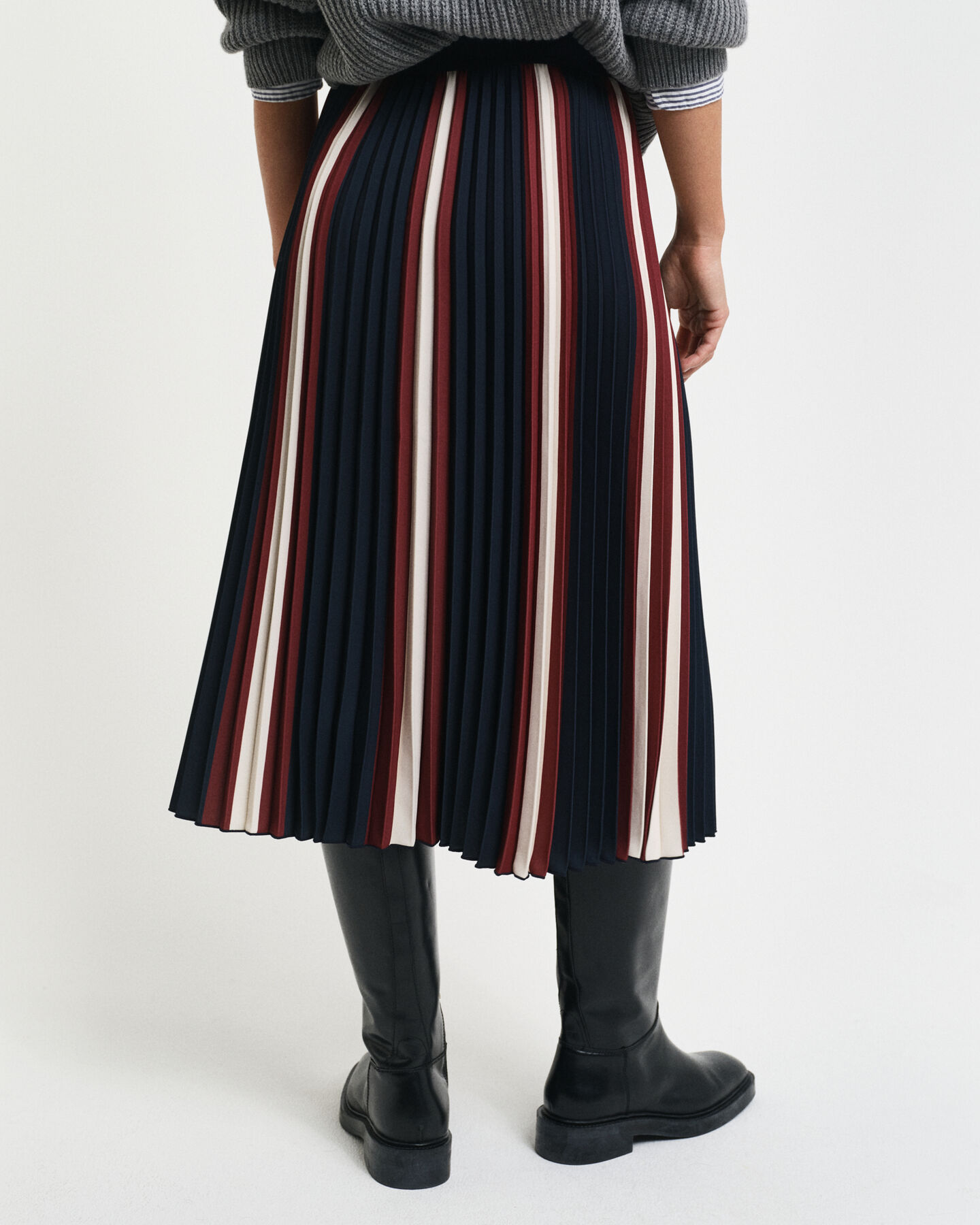 Plisseret stribet nederdel