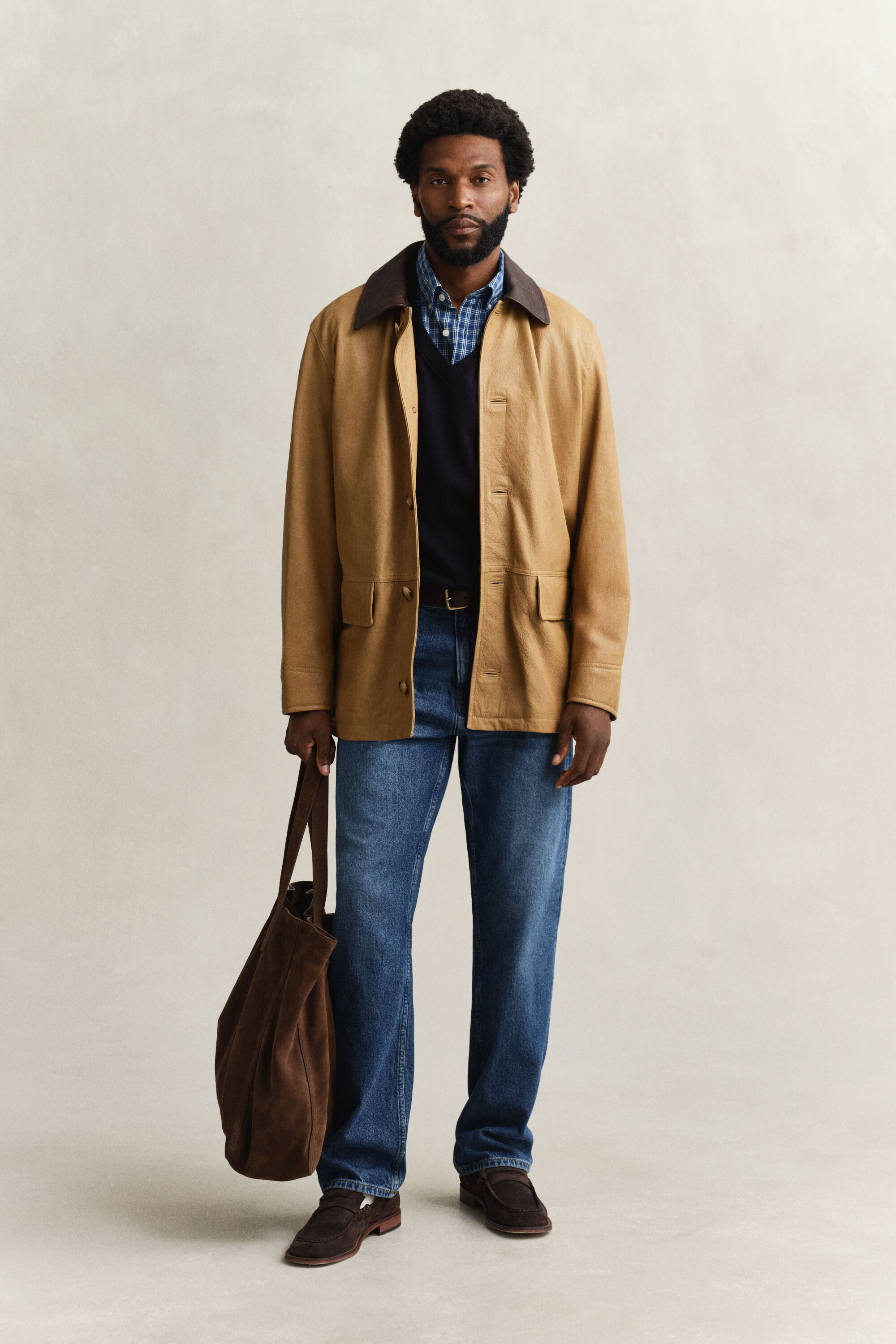 Indigo-skjorte med tern