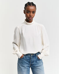 Bluse med mock-neck