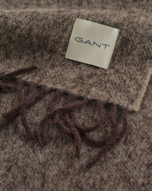 Sildebensmønstret halstørklæde i mohair-alpaka