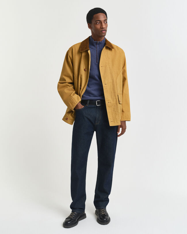 Sacker Rib sweatshirt med halv lynlås