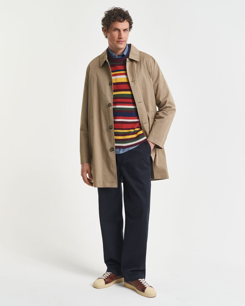 Flerfarvet stribet sweater med crewneck