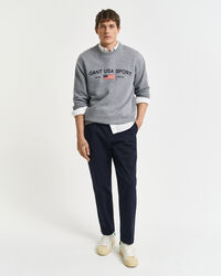 Slim fit tilspidsede bukser af bomuldstwill