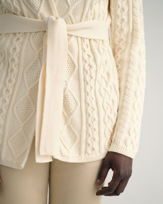 Kabelstrikket slå-om cardigan