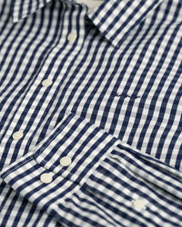 Regular fit gingham poplin skjorte