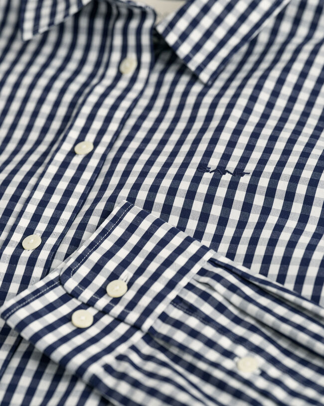 Regular fit gingham poplin skjorte