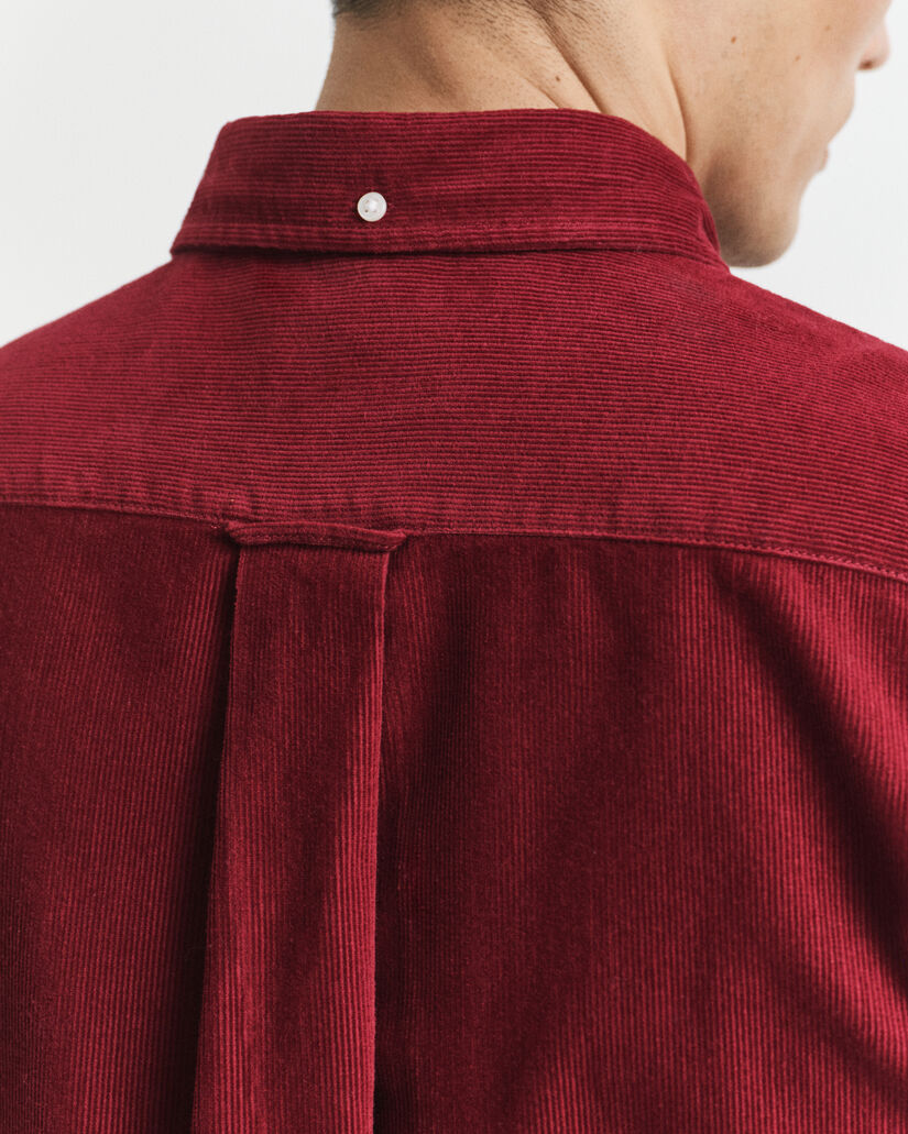 Regular fit skjorte af jernbanefløjl