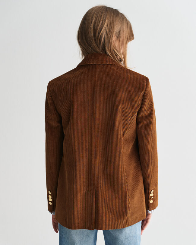 Regular fit blazer i jernbanefløjl